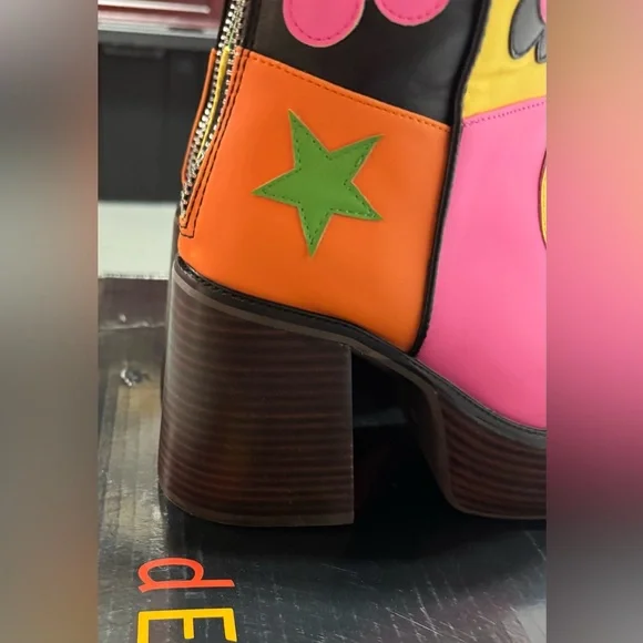 Dolls Kill Colorful Graphic Heeled Boots - Picture 6 of 11